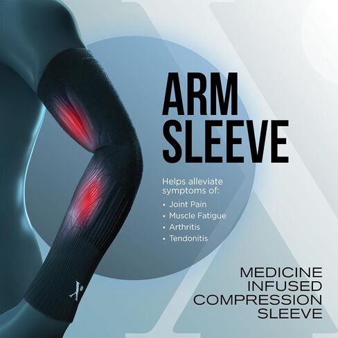 NUFABRX Medicine-Infused Pain Relieving Arm and Elbow Compression Sleeve for Men and Women with Arm/Elbow Pain, Arthritis, Tennis Elbow, Muscle Pain, and Muscle Soreness in Saudi Arabia