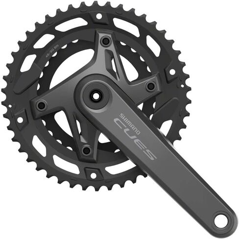 SHIMANO CUES FC-U6000-2 Crankset - 175mm, 9/10-Speed, 46/30t, 110 BCD, Hollowtech II, Black in Saudi Arabia