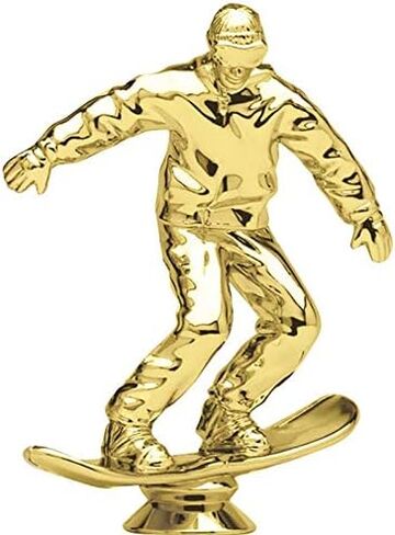 Snowboarding Trophies with Custom Engraving, 7.25" Personalized Snowboard Cruiser Trophy On Deluxe Round Base Prime in Saudi Arabia
