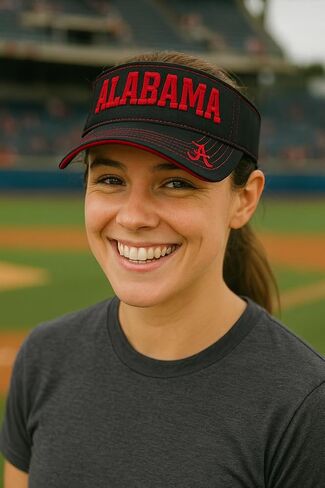 Officially Licensed Alabama University Black Visor Hat Classic Embroidered Team Logo Adjustable Sun Cap in Saudi Arabia