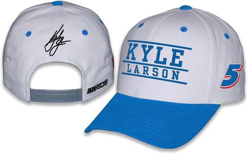 Checkered Flag Sports Kyle Larson #5 NASCAR 2025 Adult Throwback Cotton Twill Snapback White Hat in Saudi Arabia
