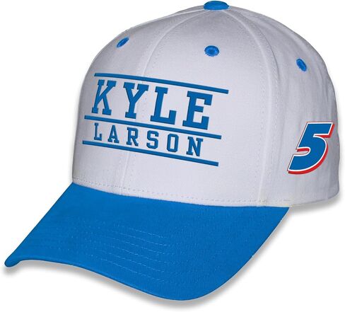 Checkered Flag Sports Kyle Larson #5 NASCAR 2025 Adult Throwback Cotton Twill Snapback White Hat in Saudi Arabia