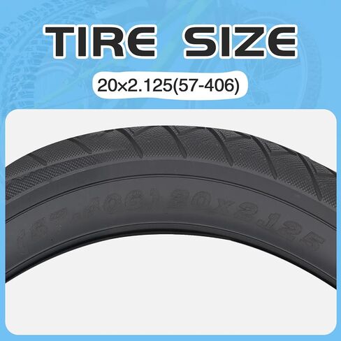 20 inch Kids Bike Tire Anti - Slip 20 x 2.125 inch Foldable Replacement All Terrain with Levers for Kids Bicycle BMX Mountain Folding Bike Black 2 Pack in Saudi Arabia