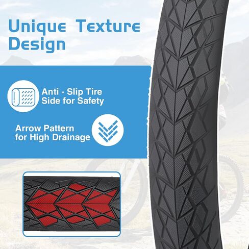 20 inch Kids Bike Tire Anti - Slip 20 x 2.125 inch Foldable Replacement All Terrain with Levers for Kids Bicycle BMX Mountain Folding Bike Black 2 Pack in Saudi Arabia