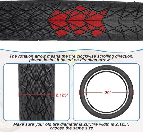 20 inch Kids Bike Tire Anti - Slip 20 x 2.125 inch Foldable Replacement All Terrain with Levers for Kids Bicycle BMX Mountain Folding Bike Black 2 Pack in Saudi Arabia