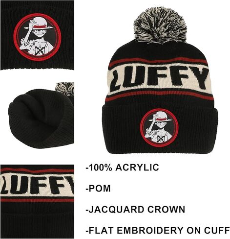 Bioworld One Piece Luffy Black Cuff Beanie in Saudi Arabia