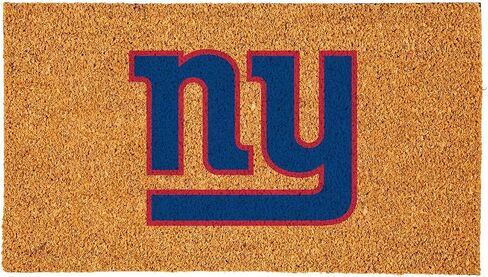 Team Sports America NFL New York Giants Natural Coir Doormat | Official Full Color Team Logo | 28 x 16 Inches | Non Slip Back | Front Door Welcome Floor Mats | Indoor Outdoor Entrance Home Décor in Saudi Arabia