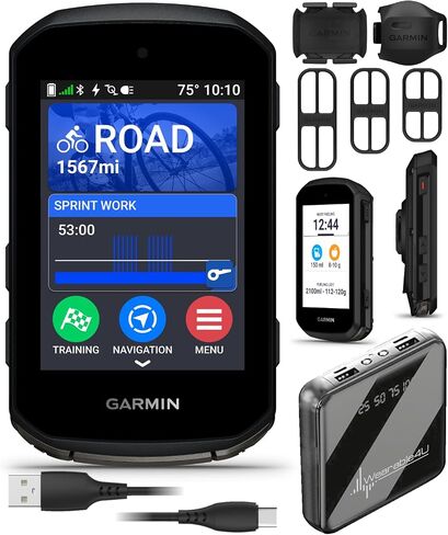 Garmin Edge 850 Compact GPS Cycling Computer 2.7" Vivid Color Touchscreen Display with Wearable4U PowerBank Bundle in Saudi Arabia