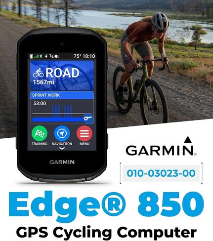 Garmin Edge 850 Compact GPS Cycling Computer 2.7" Vivid Color Touchscreen Display with Wearable4U PowerBank Bundle in Saudi Arabia