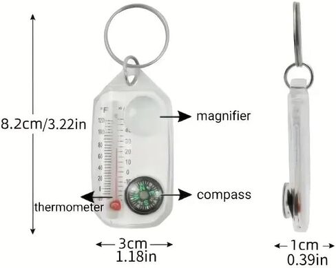 1 PCS Compasses Pendant Thermometers Keychain Pocket Sized Compasses Keyring Guiding Keyring for Hiking in Saudi Arabia