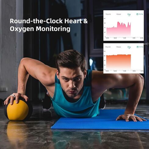 Smart Ring Fitness Tracker for iOS & Android – Sleep Monitor Heart Rate Blood Oxygen & Pressure 8 Sports Modes IP68 Waterproof NO Subscription Long Battery Life (Titanium Silver, 9#) in Saudi Arabia