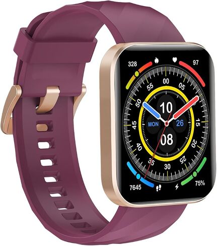 Smart Fitness Tracker Watch with Bluetooth Call, Purple Band, Gold Case, 100+ Sports Modes, IP68 Waterproof, Sleep and Step Counter in Saudi Arabia