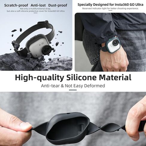 Silicone Wrist Watch Strap Band for Insta360 GO Ultra, Replacement Band - Repalcement Multifunctional Protective Cover in Saudi Arabia