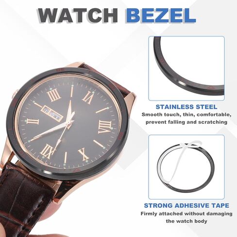 PATIKIL Watch Bezel Insert 51mm, Stainless Steel Watch Bezel Ring Adhesive Anti Scratch Bumper Cover Wristwatch Loop Frame Protective Case for Garmin for Fenix 8Solar, Black/White in Saudi Arabia