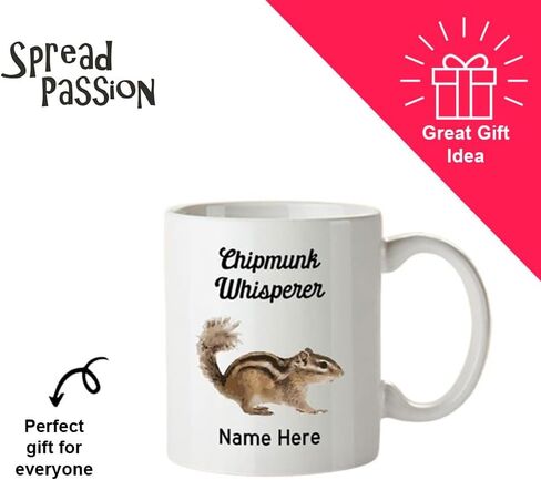 كوب SpreadPassion المخصص للسنجاب الهامس - كوب السنجاب المخصص - هدايا لمحبي السنجاب - كوب قهوة من الشاي الساخن والكاكاو المضحك - فكرة هدايا عيد الميلاد المجيد المبتكرة - كوب قهوة 11 أونصة in Kuwait