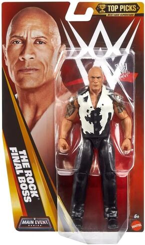 WWE Mattel The Rock Action Figure, Main Event Series Top Pick, 6-inch Collectible Superstar with 14 Articulation Points & Life-Like Look in Saudi Arabia