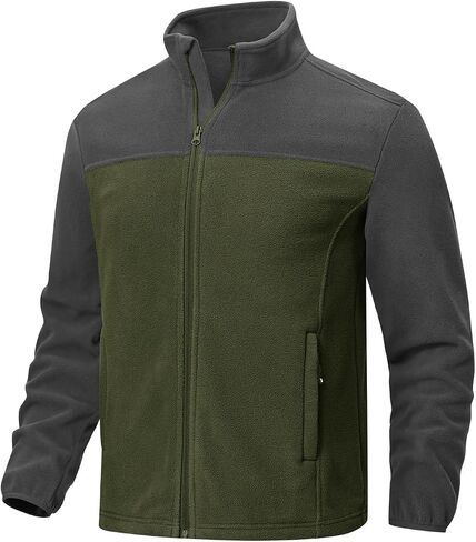TBMPOY Men's Fleece Jacket Full Zip Lightweight Jackets Fall Winter Casual Warm Coat 4 Pockets for Hiking Outdoor in Saudi Arabia