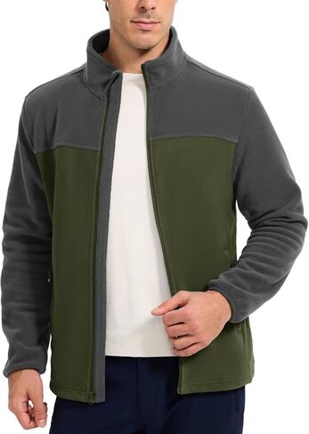 TBMPOY Men's Fleece Jacket Full Zip Lightweight Jackets Fall Winter Casual Warm Coat 4 Pockets for Hiking Outdoor in Saudi Arabia