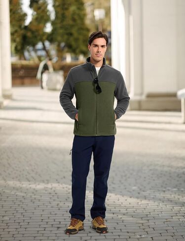 TBMPOY Men's Fleece Jacket Full Zip Lightweight Jackets Fall Winter Casual Warm Coat 4 Pockets for Hiking Outdoor in Saudi Arabia