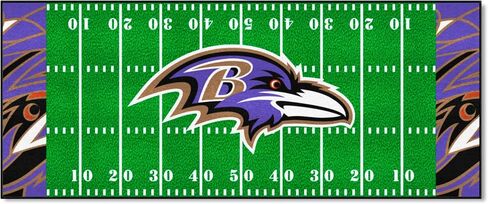 FANMATS 23205 NFL - سجادة عداء ملعب كرة القدم بالتيمور رافينز - 30 بوصة. × 72 بوصة. تصميم اكس فيت in Saudi Arabia