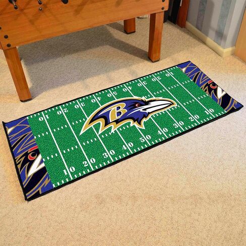 FANMATS 23205 NFL - سجادة عداء ملعب كرة القدم بالتيمور رافينز - 30 بوصة. × 72 بوصة. تصميم اكس فيت in Saudi Arabia