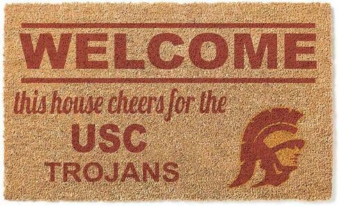 KH Sports Fan USC Trojans Welcome Coir ممسحة، 18x30 بوصة، سجادة Trojans الخارجية؛ أظهر روح فريقك مع ممسحة أرجل تروجانز الفريدة من نوعها من جنوب كاليفورنيا in Saudi Arabia