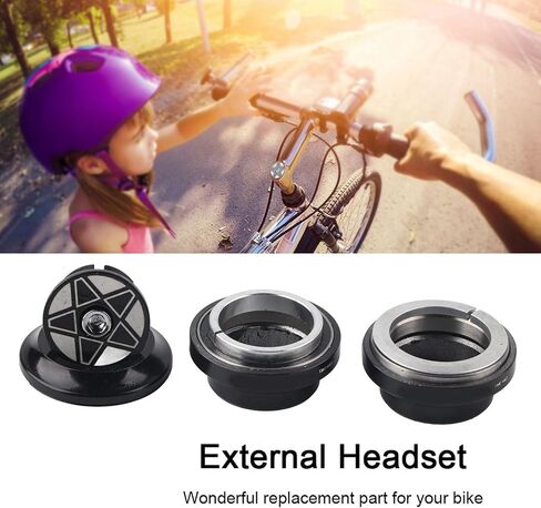 34mm Bike Headset, Tapered Road Bike Fork Headset, Stack Bike Bearing Headset, Aluminum Alloy Front Fork Stem Headset Accessories for 28.6mm Straight Steerer Fork Bearing in Saudi Arabia