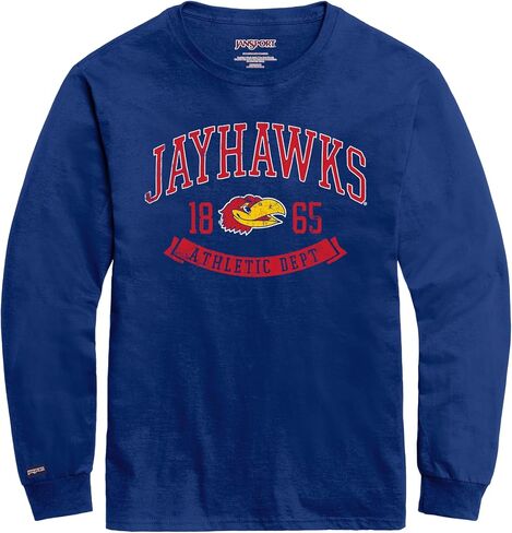 تي شيرت JanSport NCAA مرخص رسميًا بأكمام طويلة للرجال، تي شيرت ناعم ومسامي من القطن المنكمش مسبقًا برقبة مستديرة in Saudi Arabia