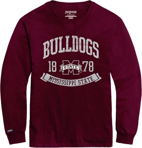 تي شيرت JanSport NCAA مرخص رسميًا بأكمام طويلة للرجال، تي شيرت ناعم ومسامي من القطن المنكمش مسبقًا برقبة مستديرة in Saudi Arabia