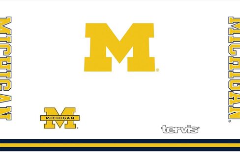 كوب Tervis ثلاثي الجدران من جامعة ميشيغان UM Wolverines معزول يحافظ على المشروبات باردة وساخنة، 20oz - ستانلس ستيل، القطب الشمالي in Kuwait