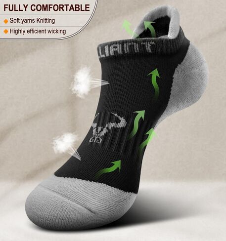 Running Socks Men,Men Athletic Socks No Show Breathable with Cushioned Sole in Saudi Arabia