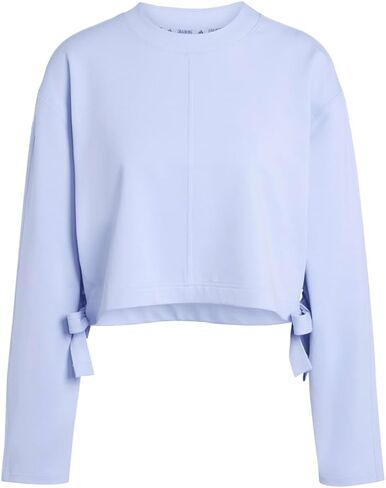 adidas Womens Yoga Cover Up Crew Neck Sweatshirt Casual - Purple in Saudi Arabia
