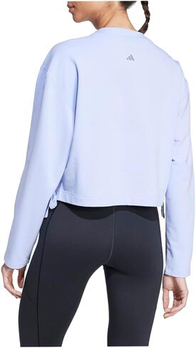 adidas Womens Yoga Cover Up Crew Neck Sweatshirt Casual - Purple in Saudi Arabia