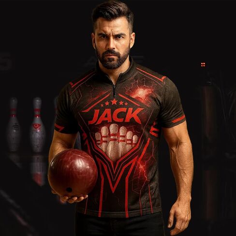 NAZENTI Personalized Bowling Jersey 3D for Team, Custom Bowling Shirts with Name Team Name in Saudi Arabia