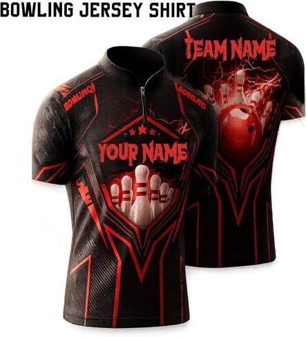 NAZENTI Personalized Bowling Jersey 3D for Team, Custom Bowling Shirts with Name Team Name in Saudi Arabia