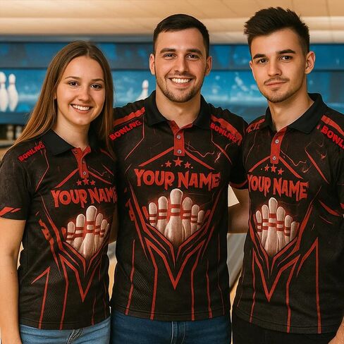 NAZENTI Personalized Bowling Jersey 3D for Team, Custom Bowling Shirts with Name Team Name in Saudi Arabia