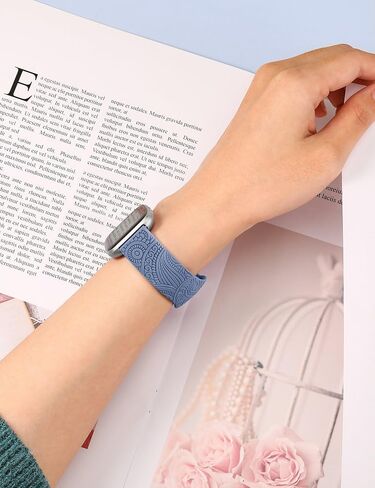 Floral Pattern Engraved Bands Compatible with Fitbit Versa 2/Versa Straps Women Men, Cute Soft Breathable Sport Silicone Band with Fancy Boho Henna Pattern in Saudi Arabia