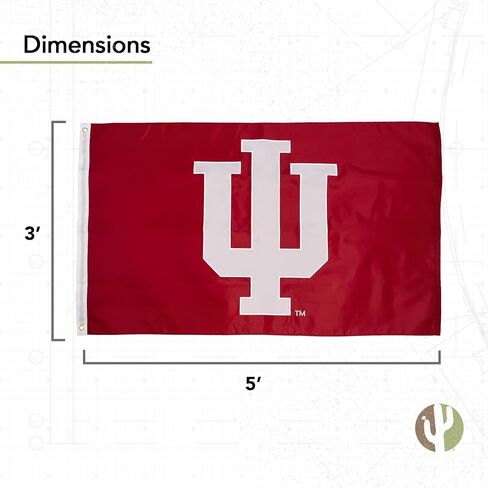 Desert Cactus Indiana University Flag – 3x5 Ft Embroidered Nylon Banner for Indoor/Outdoor Use, Hoosiers Design, for Events and Home Décor (Embroidered 3) in Saudi Arabia