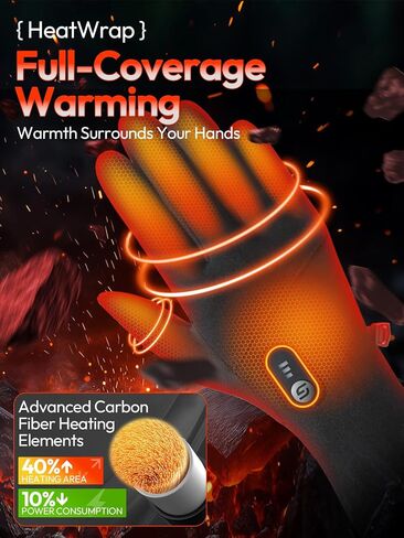 Heated Gloves for Men Women with 7.7V 2400mAh Rechargeable Battery Thin Liner Work Thermal Winter Heating with Touchscreen in Kuwait
