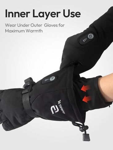 Heated Gloves for Men Women with 7.7V 2400mAh Rechargeable Battery Thin Liner Work Thermal Winter Heating with Touchscreen in Kuwait