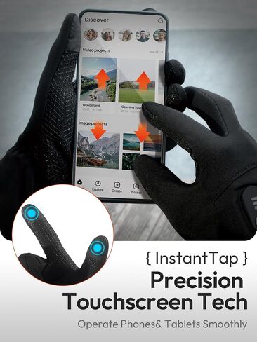 Heated Gloves for Men Women with 7.7V 2400mAh Rechargeable Battery Thin Liner Work Thermal Winter Heating with Touchscreen in Kuwait