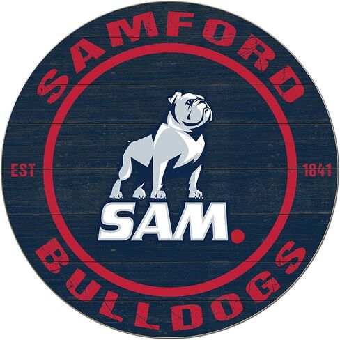 KH Sports Fan Samford Bulldogs Colored Circle Sign, 20x20 Inches, Bulldogs Decor for Dorm, Bedroom, Fan Cave, Living Room; Display Your Team Spirit with This Unique Samford Bulldogs Wall Art in Saudi Arabia