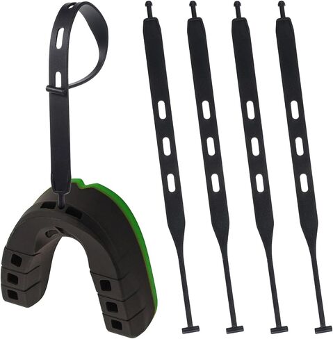 Thinp 5 Pcs Football Mouth Guard Strap Only, Tether for Mouth Guard Universal Mouthguard Tether for Football Rugby Hockey Basketball Boxing Taekwondo (Black) in Saudi Arabia