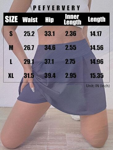 Women High Waisted Pleated Skort Casual Blue Mini Skirt with Built in Shorts for Daily Wear Workout Gift Her in Saudi Arabia