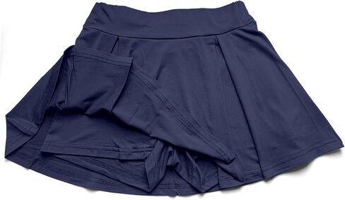 Women High Waisted Pleated Skort Casual Blue Mini Skirt with Built in Shorts for Daily Wear Workout Gift Her in Saudi Arabia