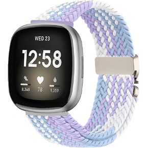 حزام مجدول من النايلون متوافق مع Fitbit Versa 3/Versa 4، شريط مطاطي لـ Fitbit Sense 2/Sense in Kuwait