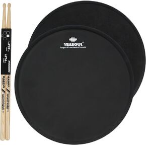 Practice Drum Pad, 4 Surfaces Drum Practice Pad, Silent Practice Pad for Drumming with Different Playing Surface with 1 Pairs Drum Sticks (Style 1) in Kuwait