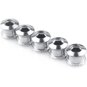Double/Single Speed Chainring Bolts on Bike Crankset Bolt Set 5 Bolt in ?Stainless Steel Bicycle Chainring Caps Screw Silver Bolts in Saudi Arabia