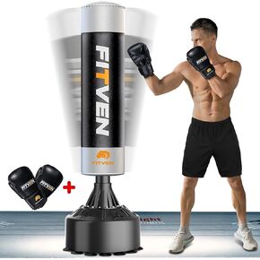FITVEN Freestanding Punching Bag with Boxing Gloves Heavy Boxing Bag with Suction Cup Base Adult Men Stand Kickboxing Bag in Saudi Arabia