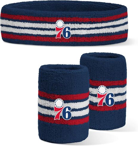 For Bare Feet NBA Officially Licensed Team Logo Headband & Wristband Combo Pack Team Color OSFM in Saudi Arabia